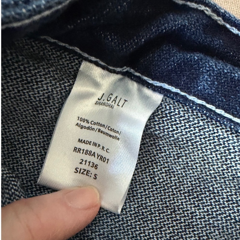 J.Galt Pleated Jean Skort Small Dark Blue Denim Cotton Y2K Micro Preppy Academia - Picture 7 of 10